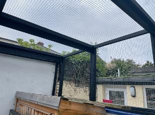 Outdoor pet enclosure Catio painted black